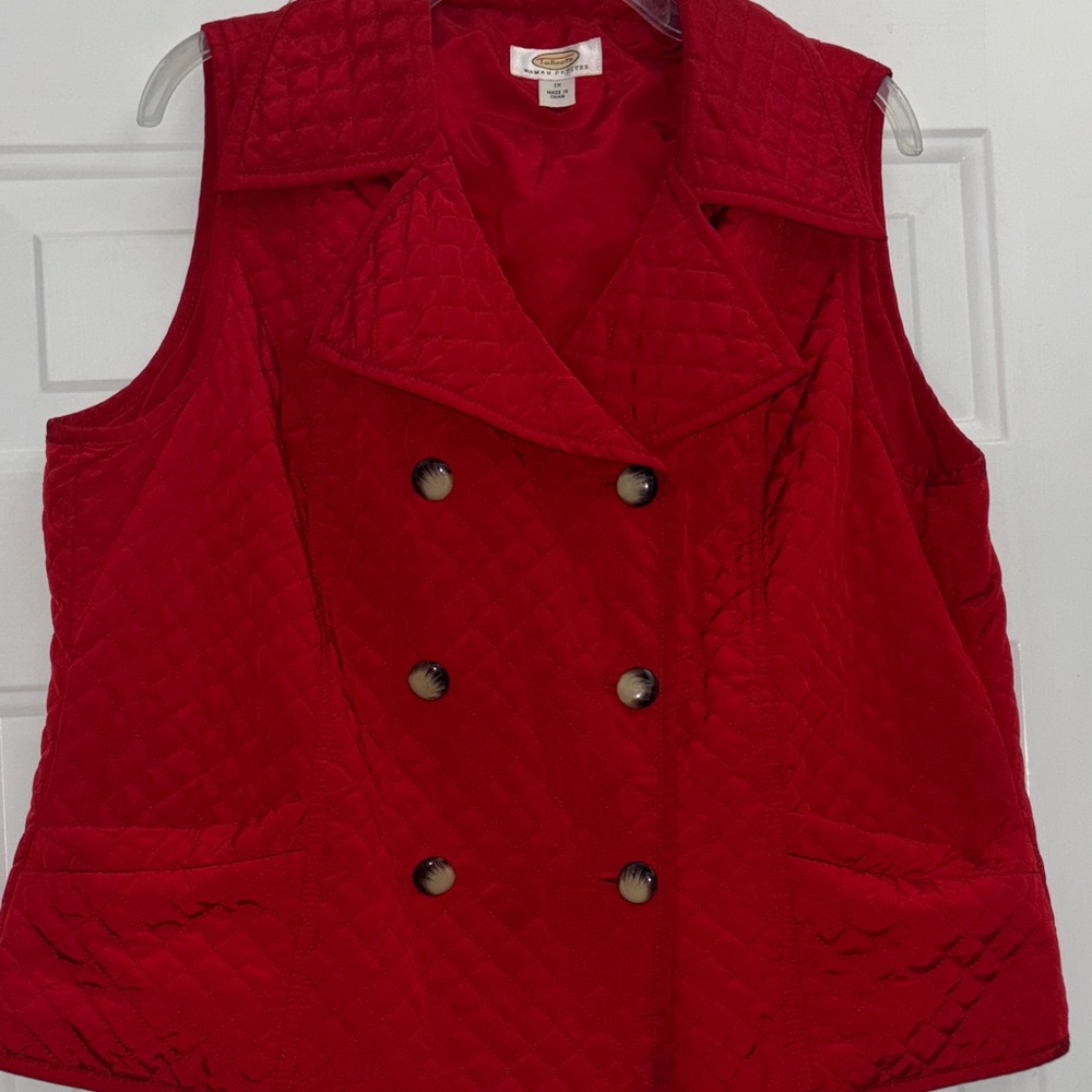 Talbots Red Quilted Vest